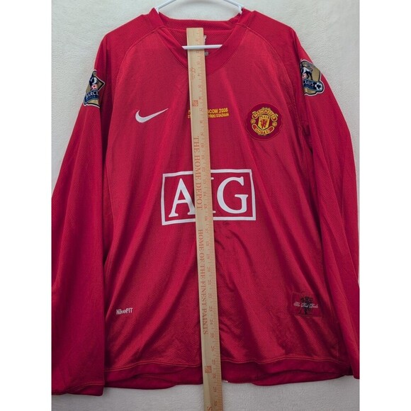 Cristiano Ronaldo #7 Manchester United NikeFIT Long Sleeve Jersey XL 2008 Final - Picture 2 of 15